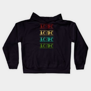 AC/DC 4 text vintage retro faded Kids Hoodie